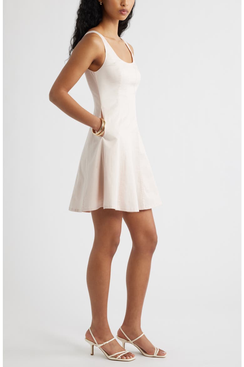 Seam Fit & Flare Poplin Minidress, Alternate, color, PINK PEONY BUD