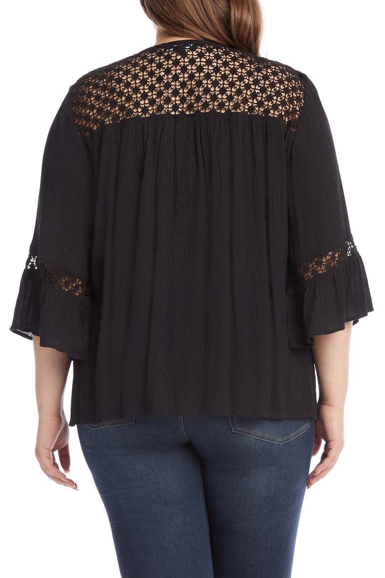 Lace Inset Blouse, Alternate, color, BLK