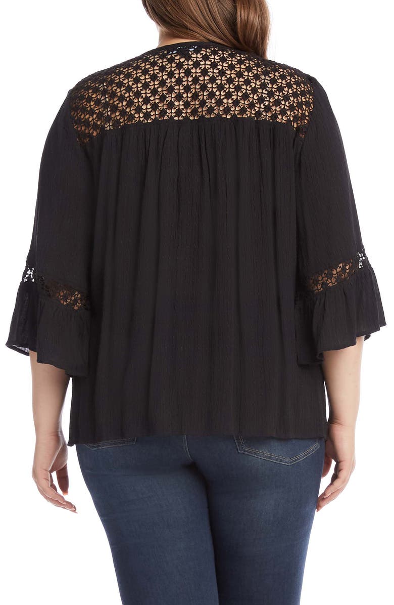 Karen Kane Lace Inset Blouse, Alternate, color, 