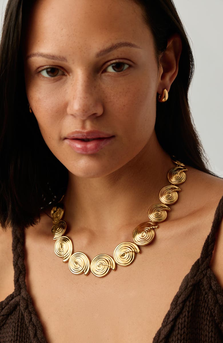 Missoma Spiral Statement Necklace, Alternate, color, Gold
