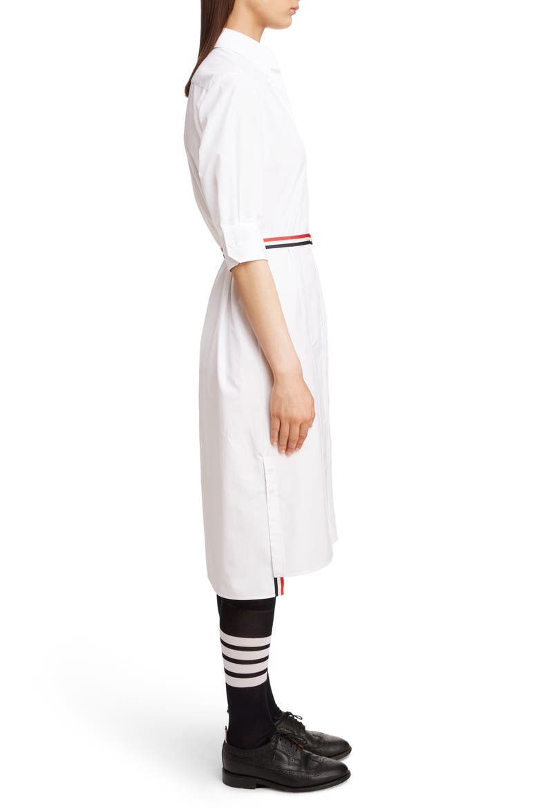 Belted Poplin Shirtdress, Alternate, color, WHITE