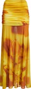 Feners Susurro Print Semi Sheer Maxi Skirt