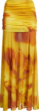 Feners Susurro Print Semi Sheer Maxi Skirt