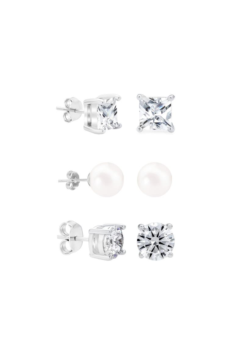 Sterling Silver Studs Set, Main, color, Silver