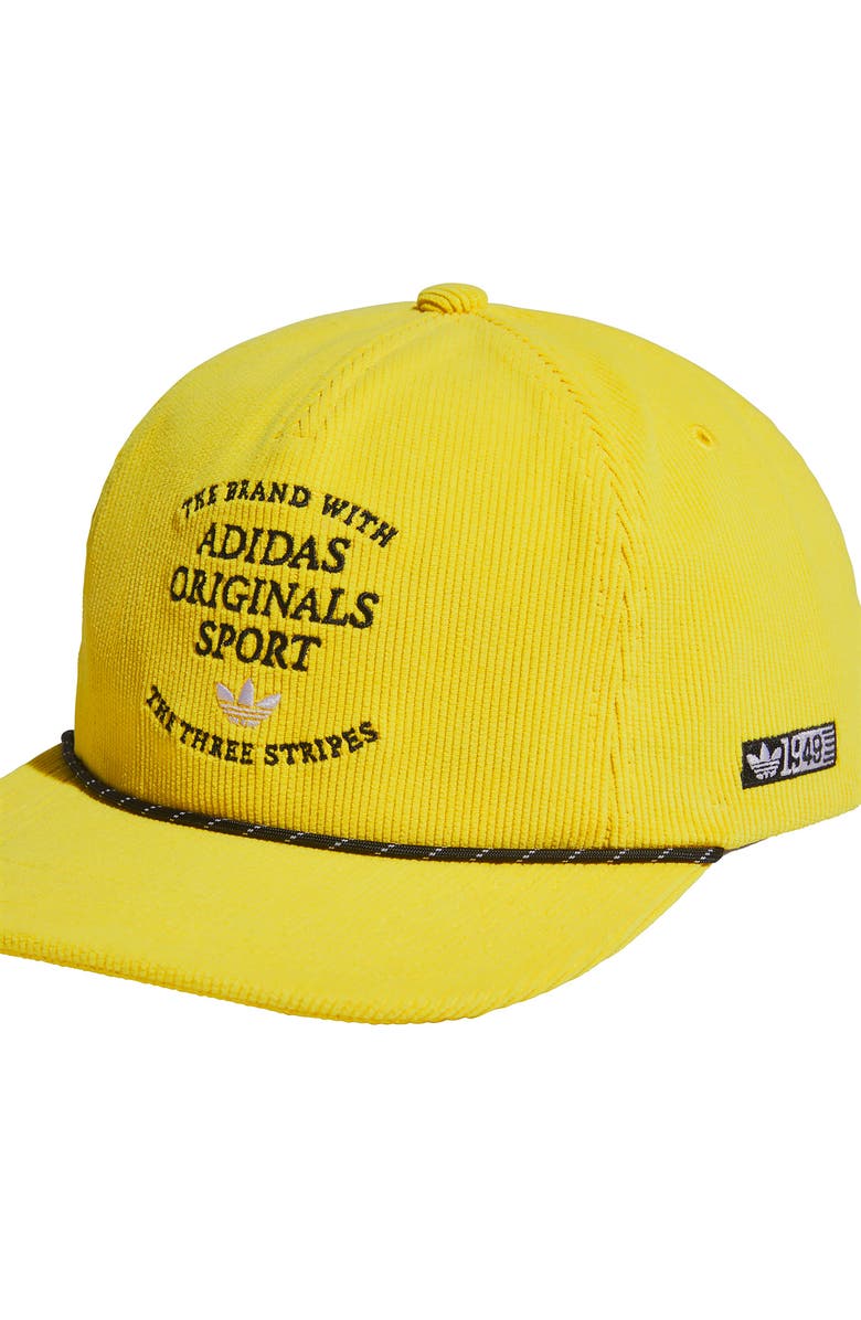 adidas Unfair Way Corduroy Baseball Cap, Alternate, color, Eqt Yellow/ Black/ White