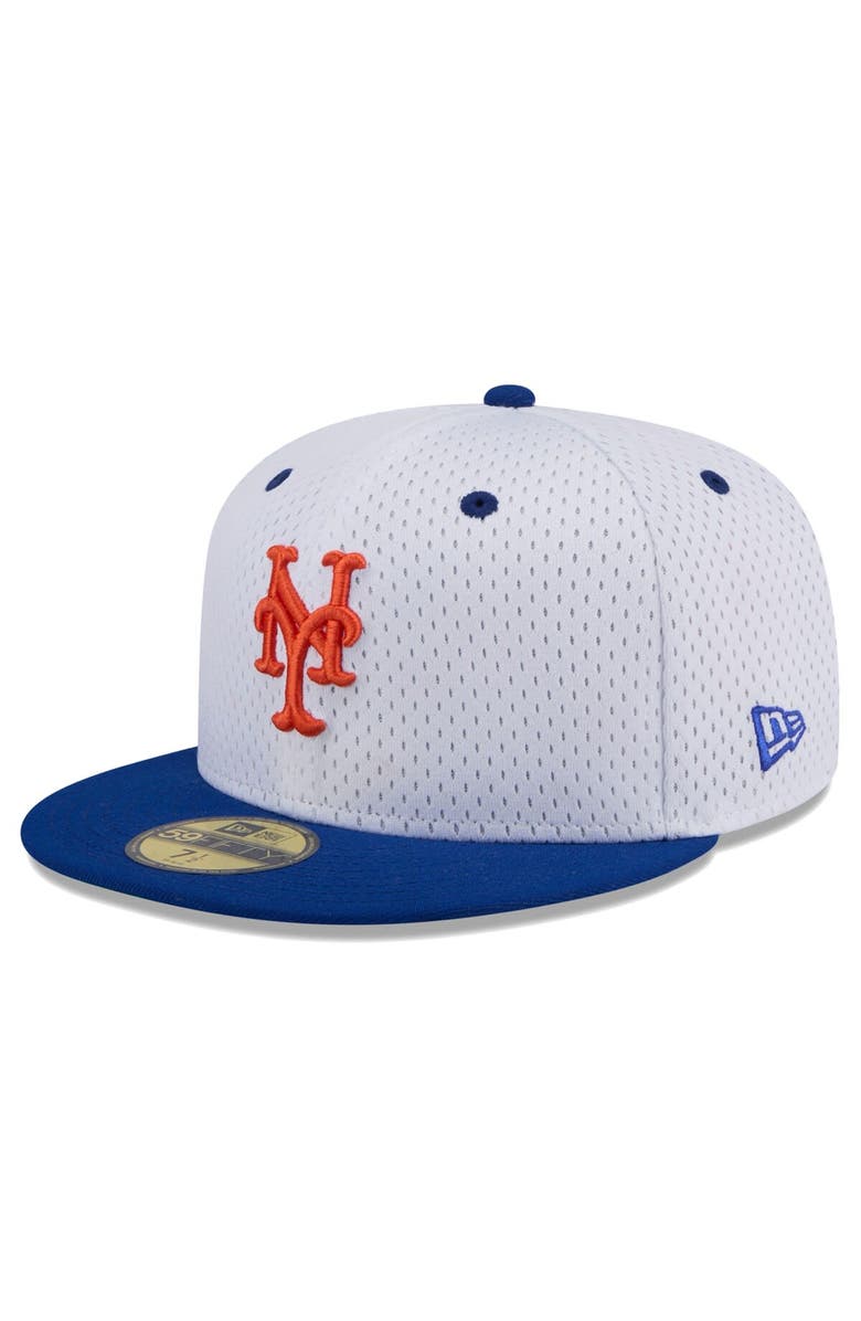 New Era Men's New Era White New York Mets Throwback Mesh 59FIFTY Fitted Hat, Alternate, color, 