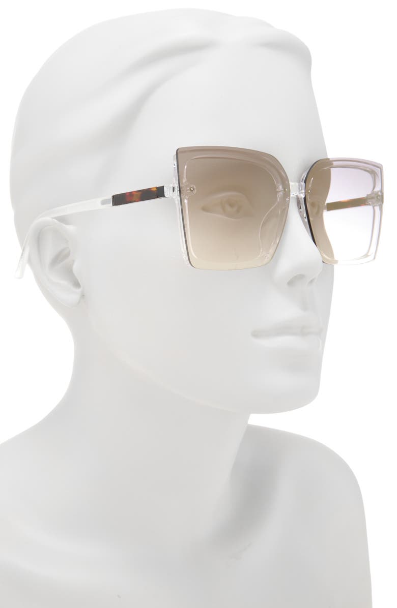 Vince Camuto 136mm Oversize Square Sunglasses, Alternate, color, Clear