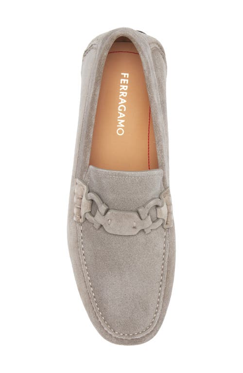 Ferragamo Byte Suede Driving Loafer In Taormina Stone