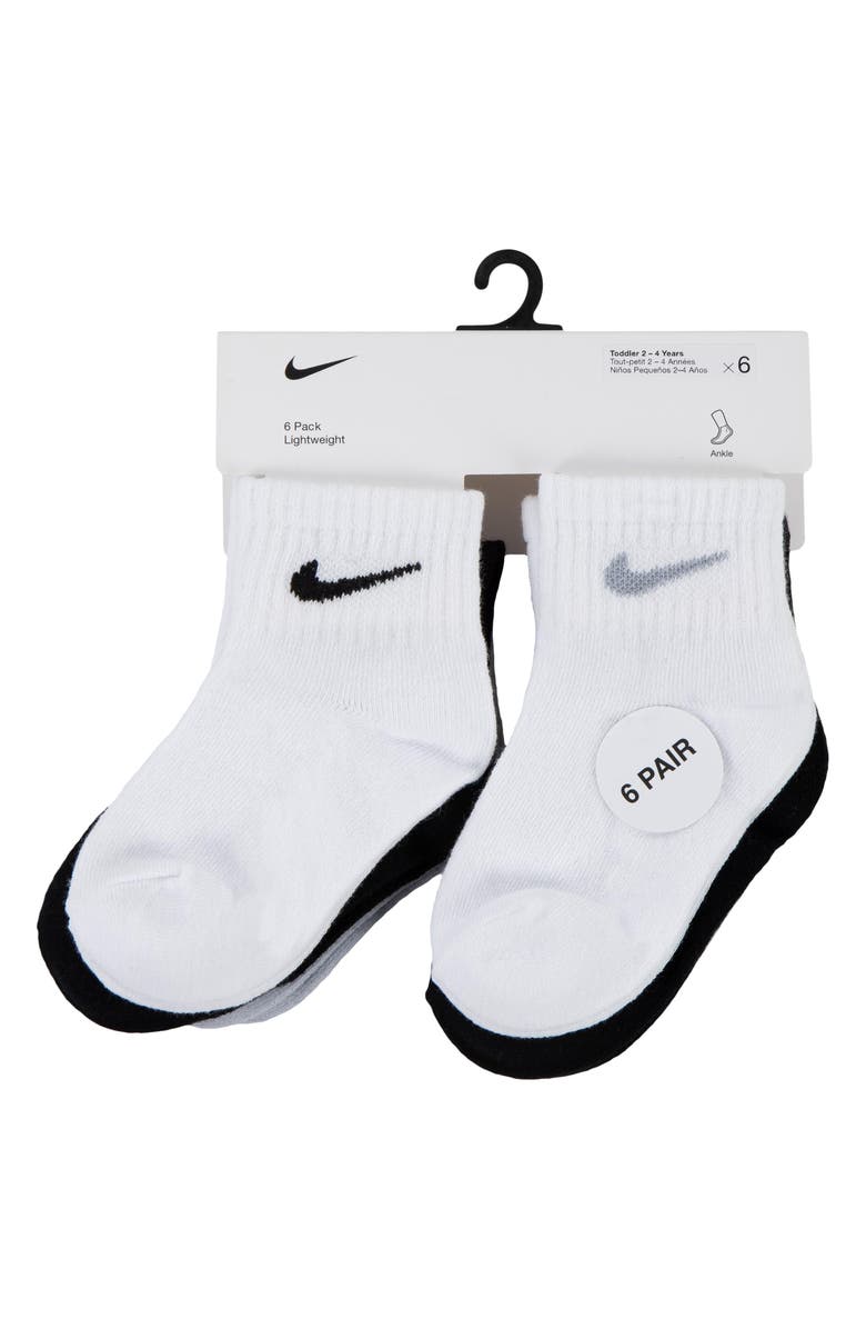 Nike Assorted 6-Pack Cotton Blend Socks, Alternate, color, Black