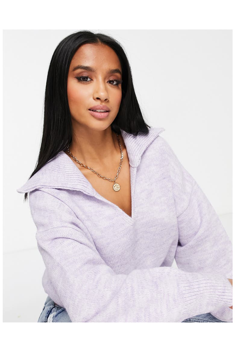 Women's Polo Sweater, Alternate, color, LILAC