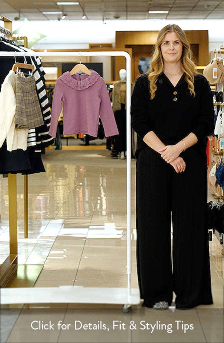 Kids' Eyelet Accent Cotton Knit Top, sales video thumbnail