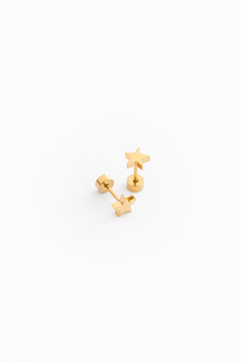 Star Stud Earrings, Alternate, color, Gold
