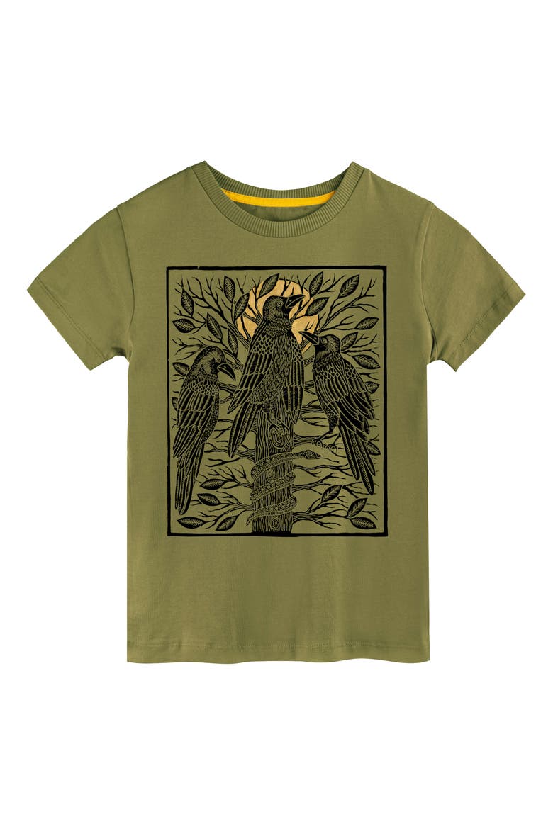 Organic Cotton Boys Grahic T-Shirt, Main, color, Olive Perch