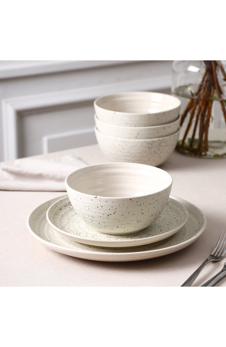 Stone Lain Dua Stoneware 24-Piece Dinnerware Set, Alternate, color, White