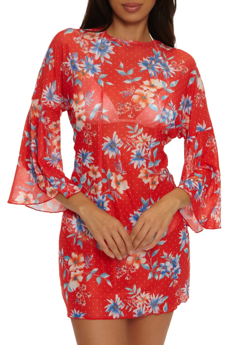 Countryside Floral Convertible Mesh Cover-Up, Alternate, color, RED MULTI