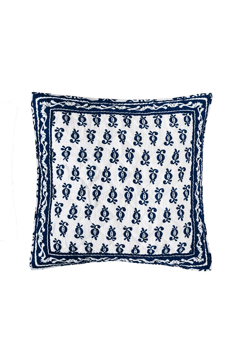 Colonial Williamsburg Cassie Cotton Euro Pillow Sham 26" x 26", Main, color, Blue