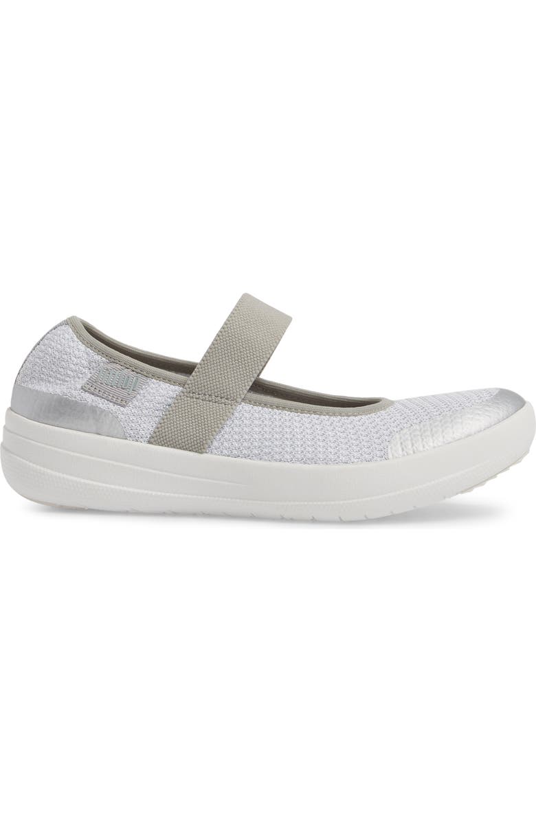 FitFlop Uberknit<sup>™</sup> Mary Jane Flat, Alternate, color, Metallic Silver/Urba