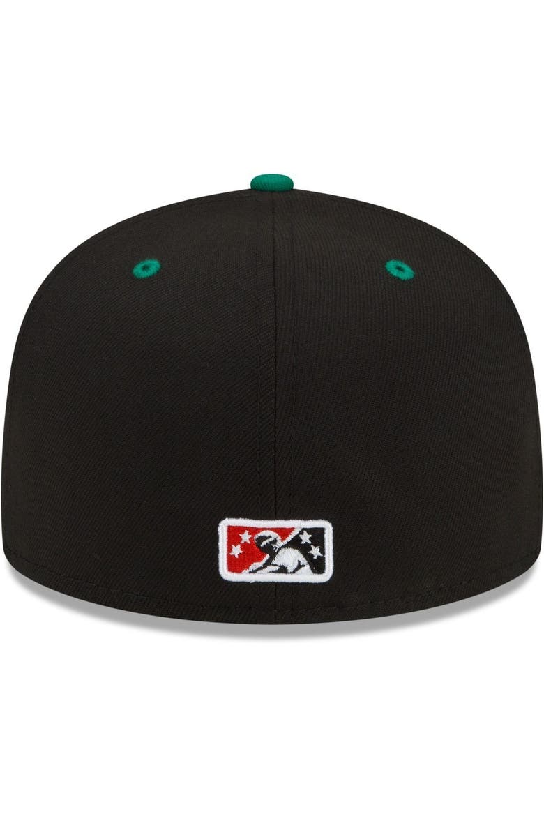 Men's New Era Black Albuquerque Isotopes Green Chile Cheeseburgers Theme Night 59FIFTY Fitted Hat, Alternate, color, Black