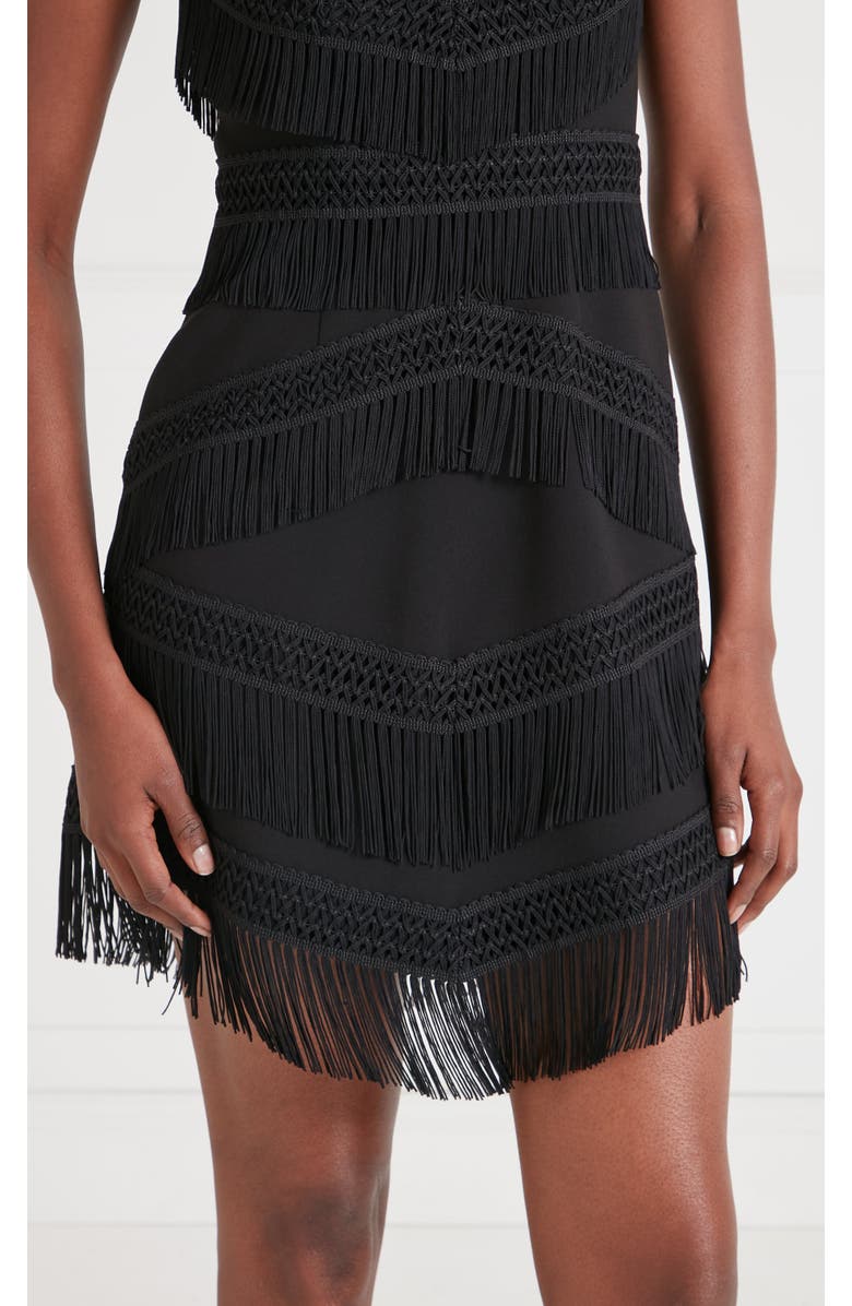 Temperley London Fringe Dress, Alternate, color, Black
