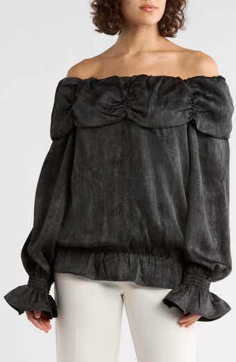 PATRIZIA LUCA Smoke Off the Shoulder Top