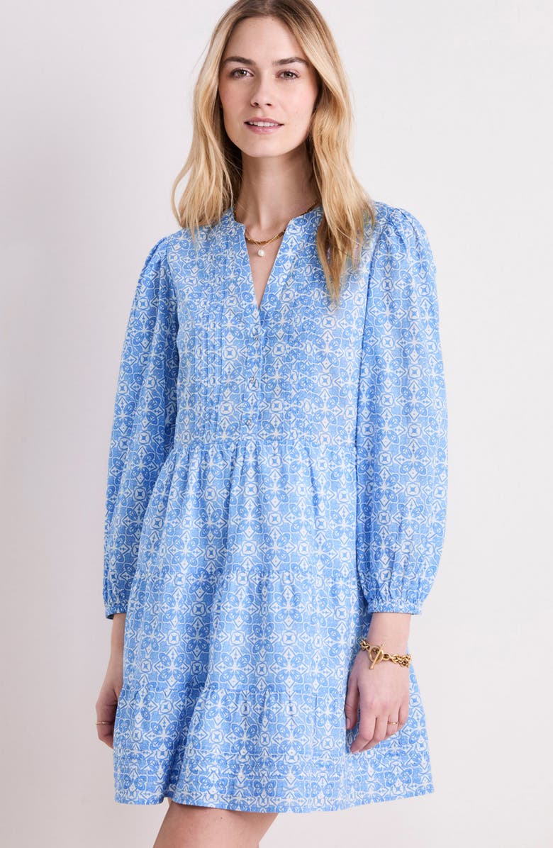 vineyard vines Long Sleeve Tiered Minidress, Alternate, color, 