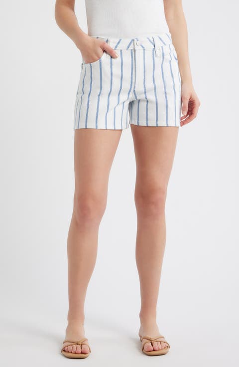 Stripe Denim Shorts