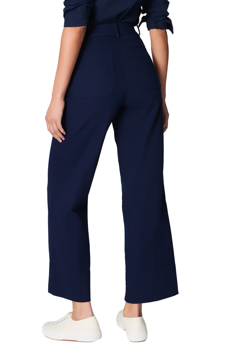SPANX<sup>®</sup> SPANXsupersmooth<sup>™</sup> Crop Wide Leg Stretch Twill Pants, Alternate, color, Timeless Navy