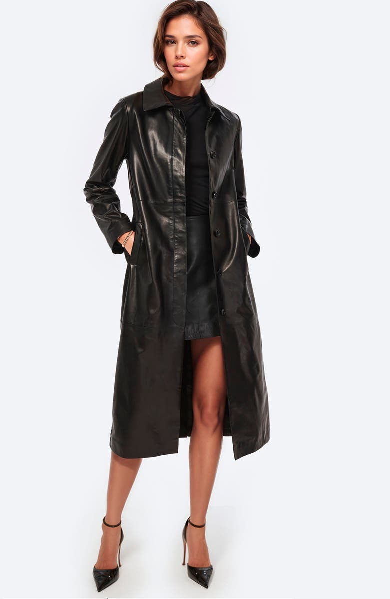 CAMI NYC Eddie Lambskin Leather Coat, Alternate, color, 