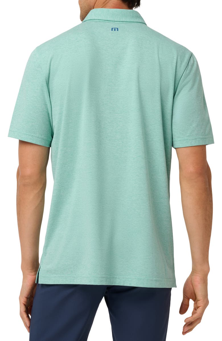 TravisMathew Performance Jersey Polo, Alternate, color, Heather Bright Aqua