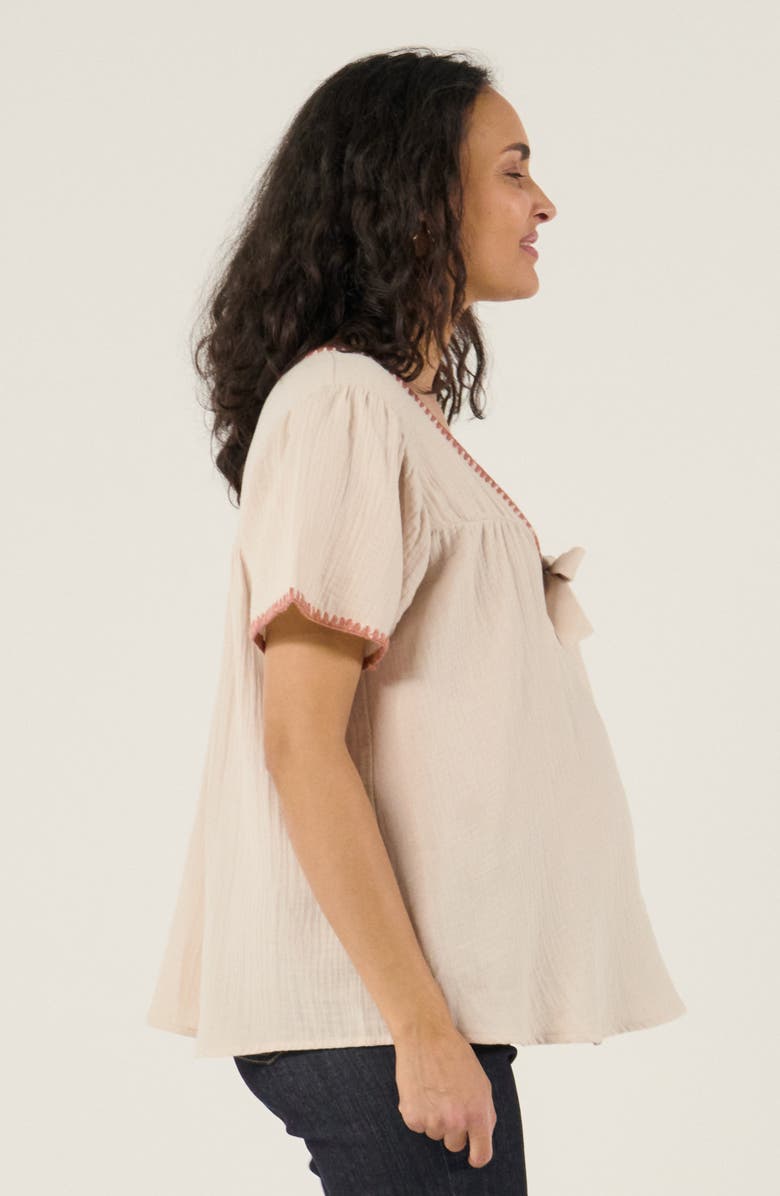 Cache Coeur Maternity and Nursing Blouse Soraya, Alternate, color, Beige