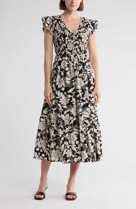 Floral Cap Sleeve Dress