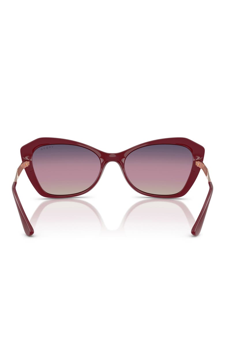 56mm Cat Eye Sunglasses, Alternate, color, CHERRY