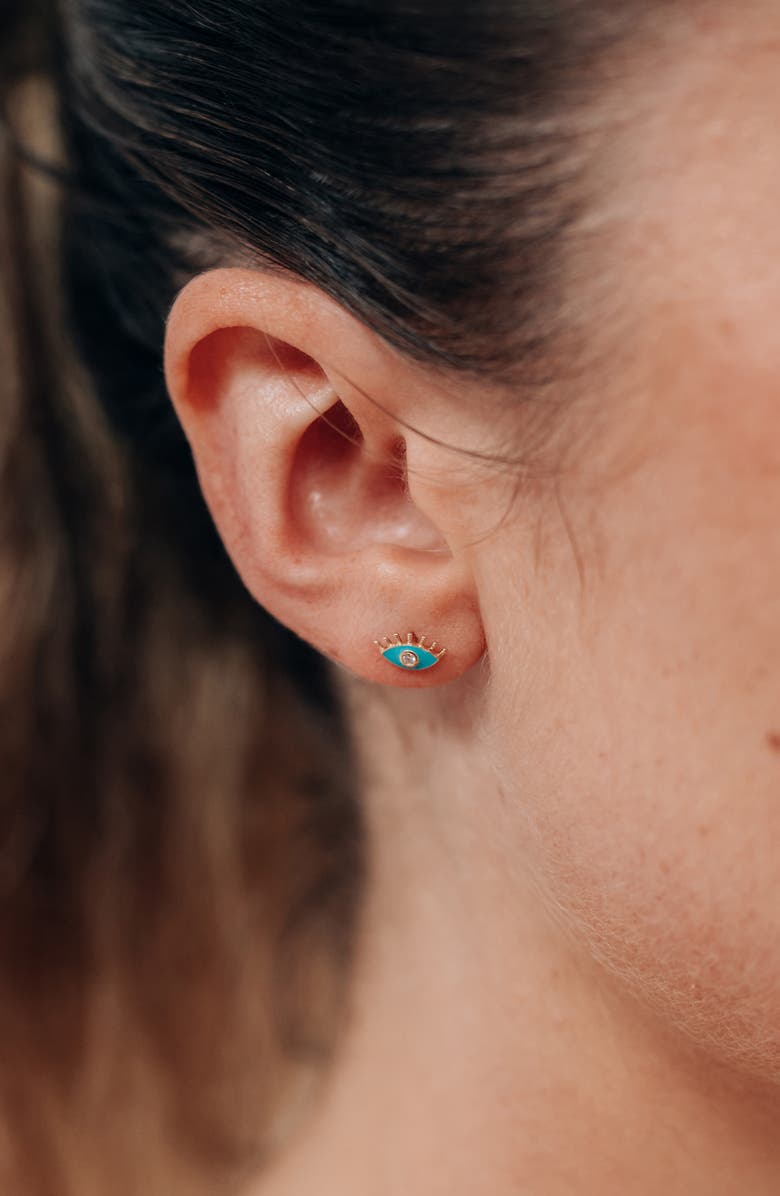 Anzie x Mel Soldera Evil Eye Stud Earrings, Alternate, color, 