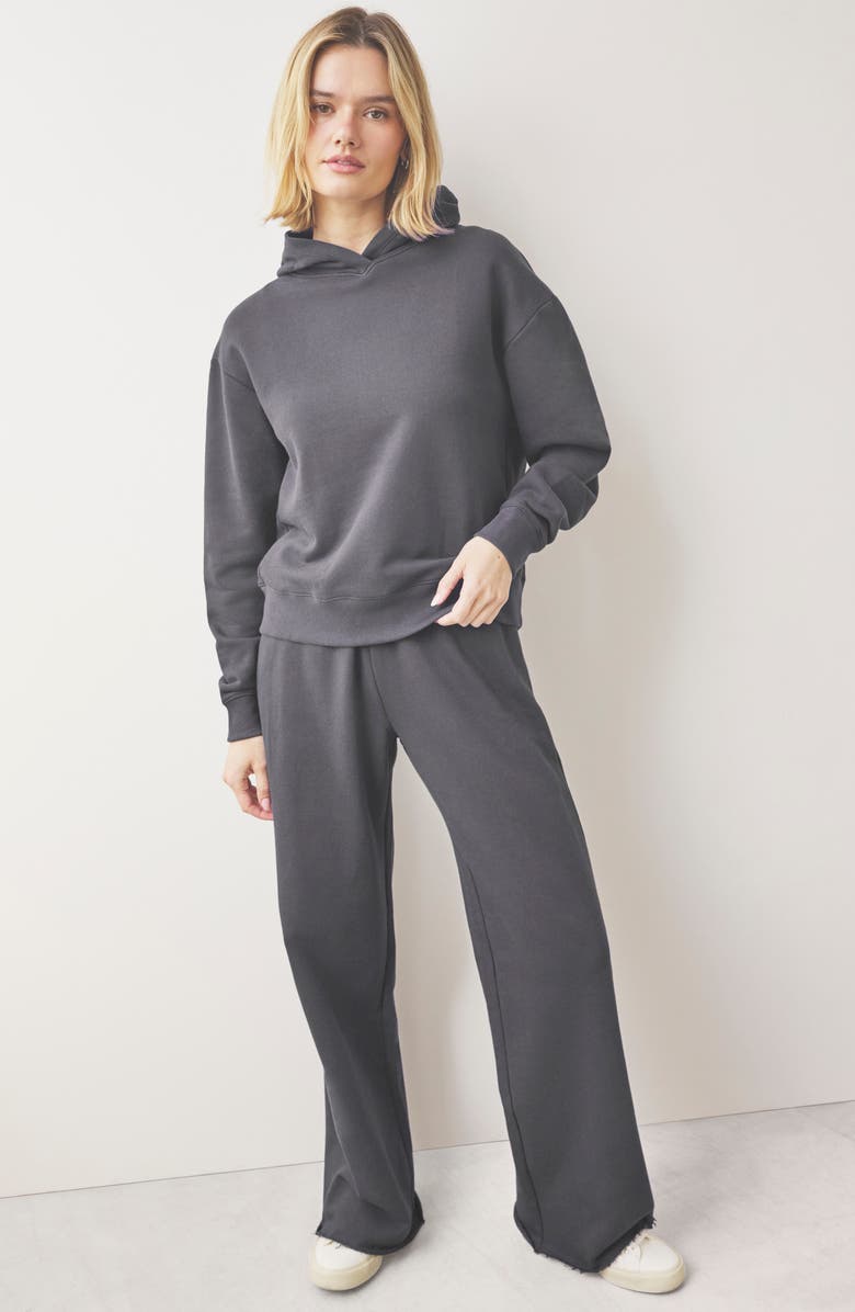 Splendid Laguna Lounge Cotton Hoodie, Alternate, color, Lead Black