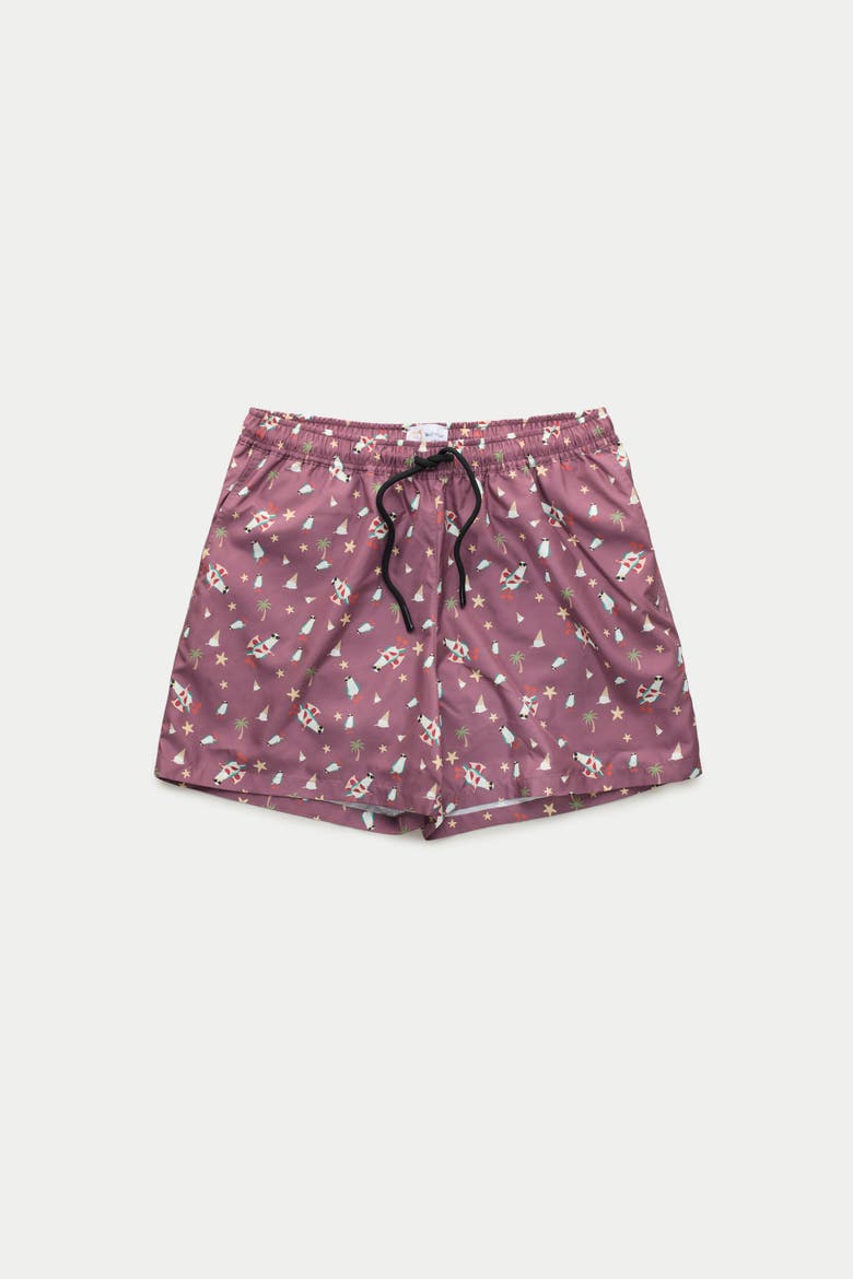Swim Shorts, Main, color, Pizza Thief Burgundy