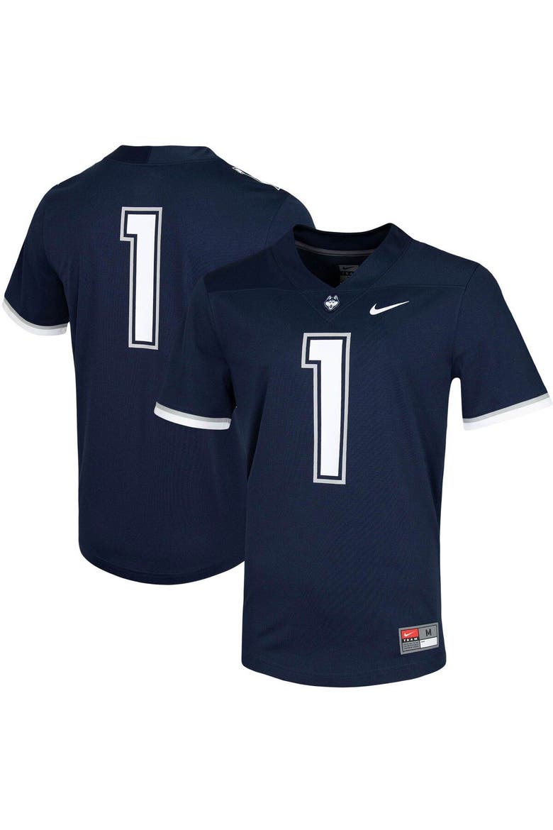 Men's Nike #1 Navy UConn Huskies Untouchable Game Jersey, Main, color, Navy
