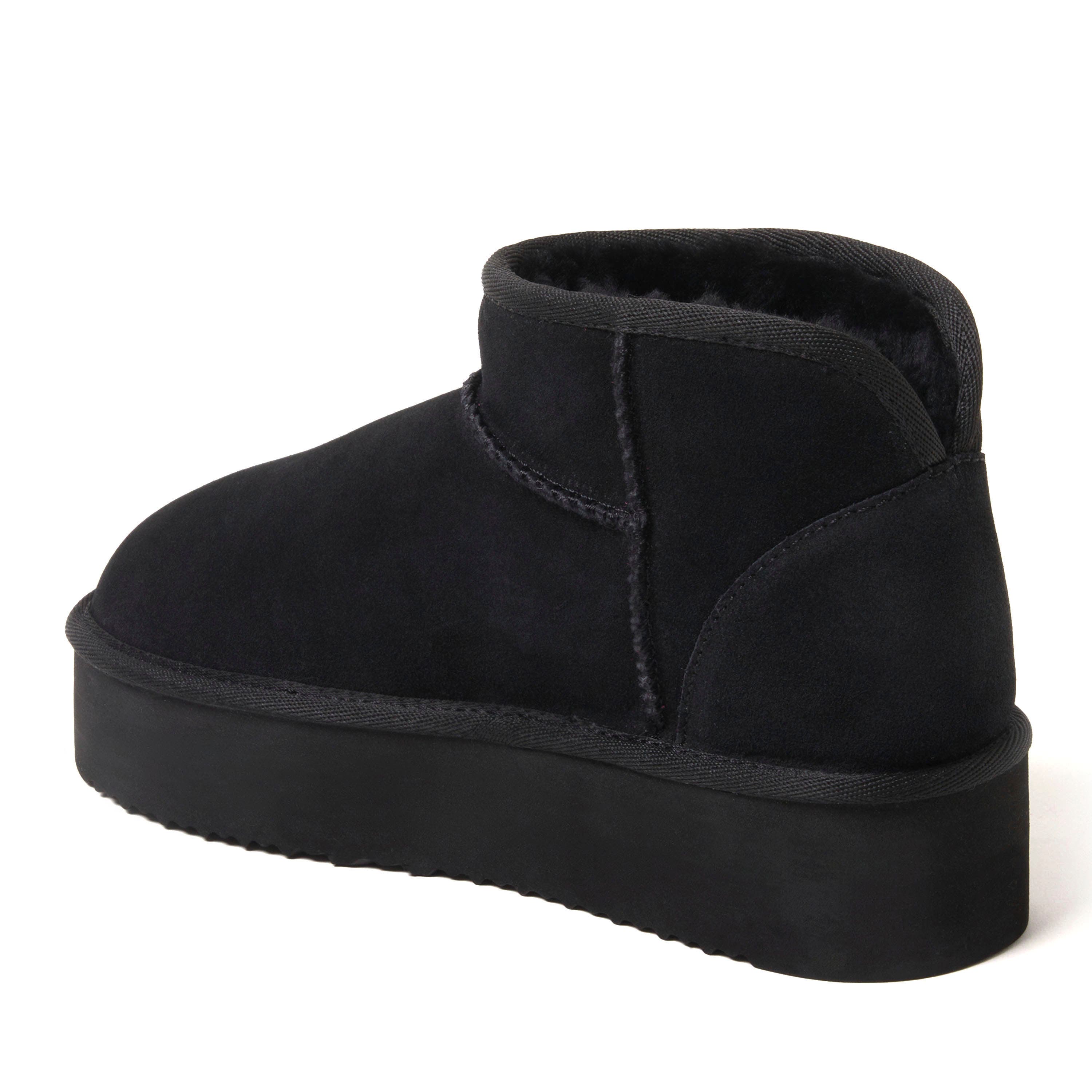 DEARFOAMS Fireside Kingston Genuine Shearling Platform Bootie, Alternate, color, Black
