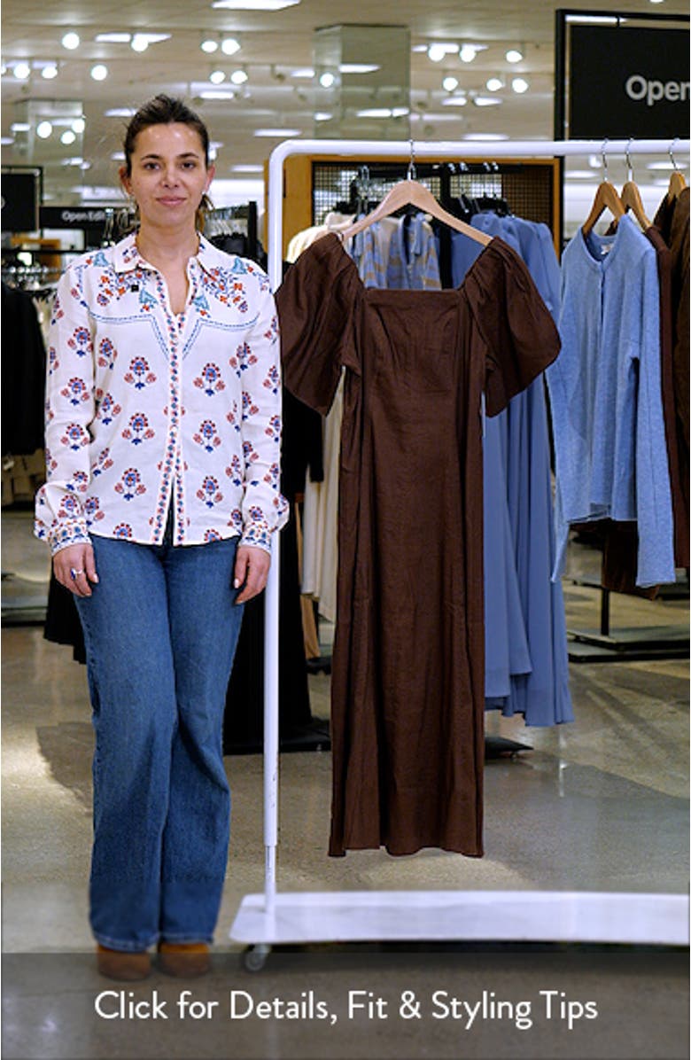 Seam Detail Linen Blend Midi Dress, sales video thumbnail