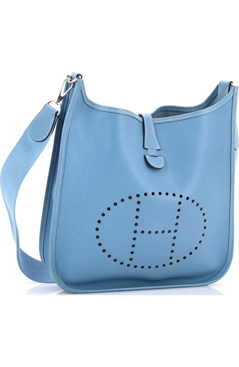 Pre-Owned Hermes Evelyne Bag Gen II Epsom PM, Alternate, color, Bleu Jean