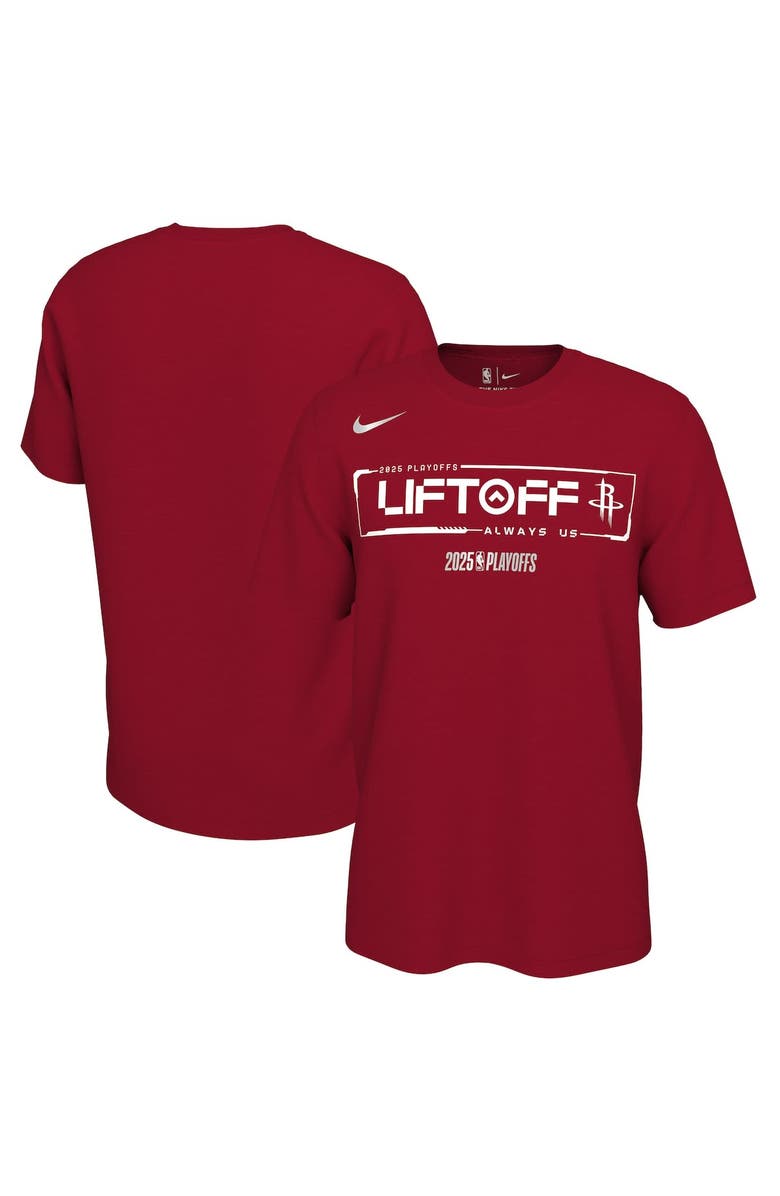 Nike Unisex Nike Red Houston Rockets 2025 NBA Playoffs On-Court Mantra T-Shirt, Main, color, 