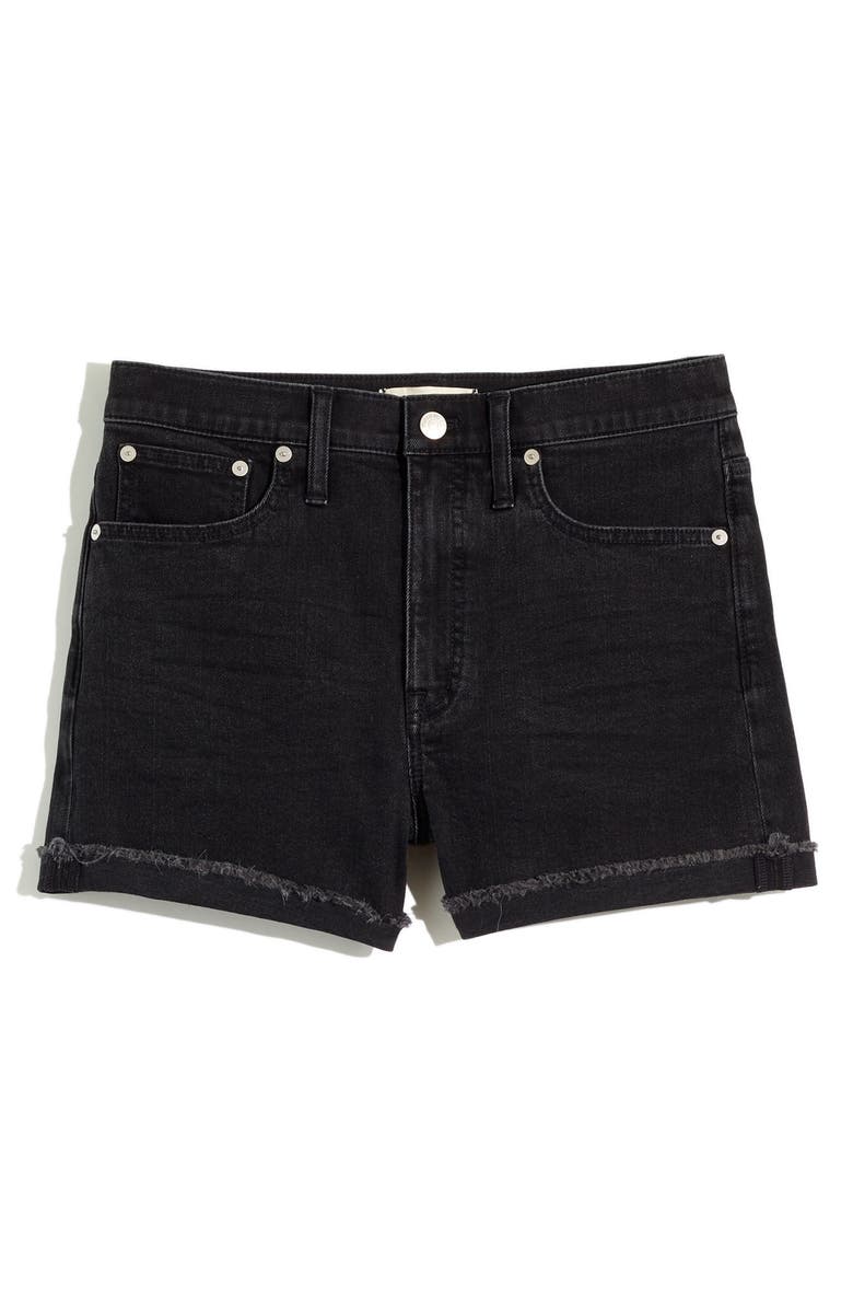 Madewell High Waist Raw Hem Denim Shorts, Alternate, color, Lunar Wash
