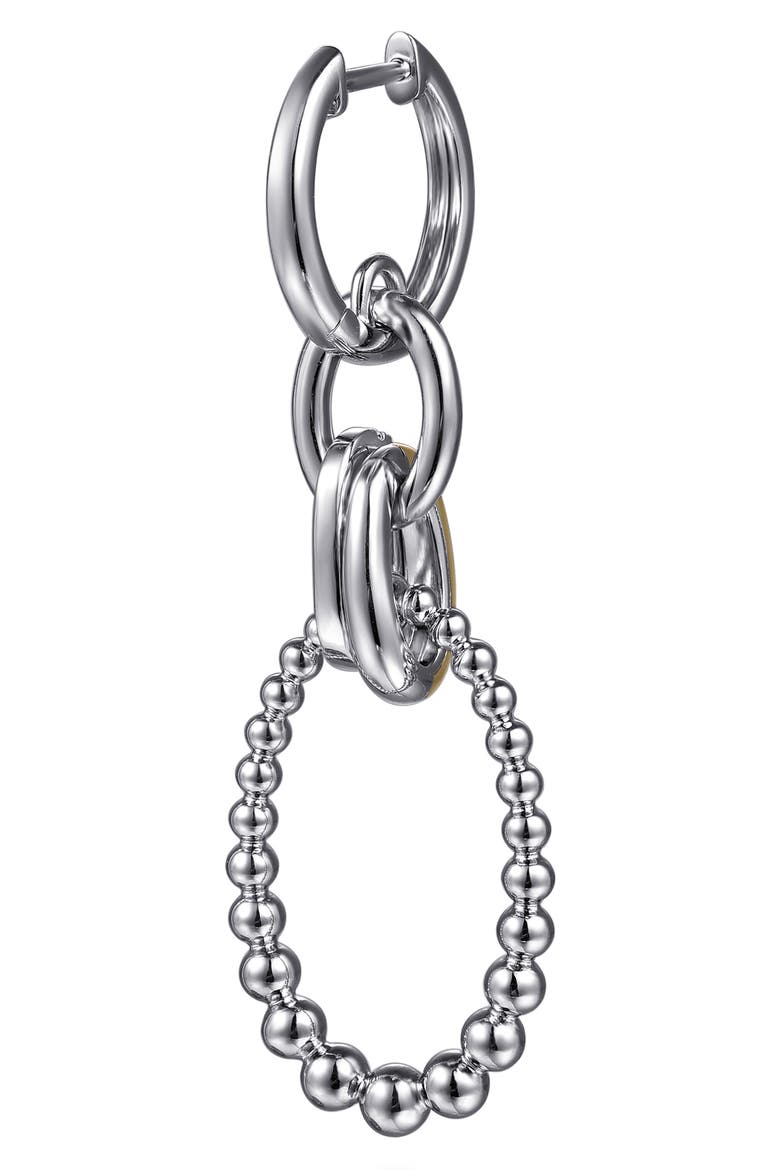 Bujukan White Sapphire Link Drop Earrings, Alternate, color, SILVER/ 14K YELLOW GOLD
