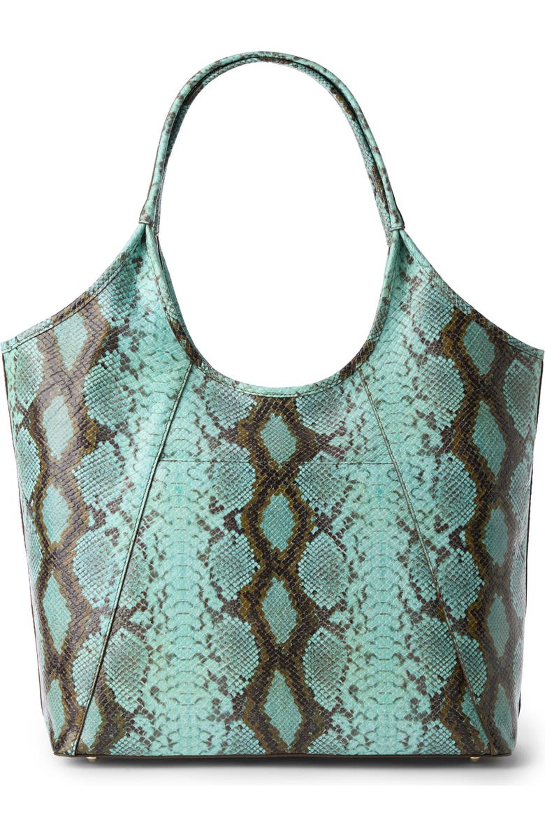 Brahmin Iona Snake Embossed Leather Tote Bag, Alternate, color, Turquoise Stone