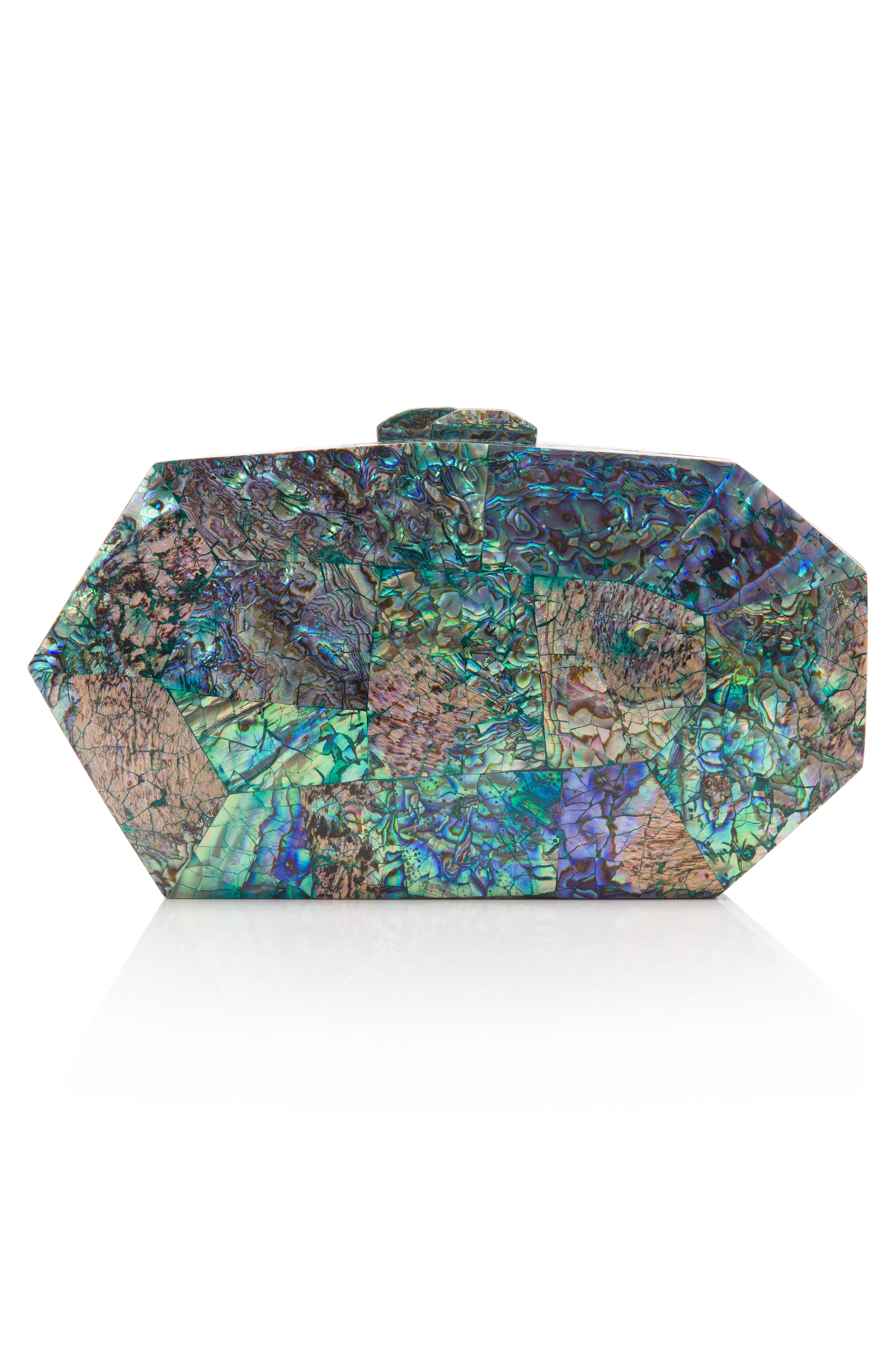 Freya Rose Jaya Green  Clutch Bag, Main, color, Iridescent Green Hue