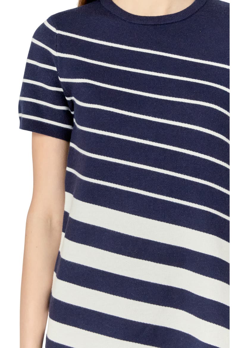 Multistripe Knit Minidress, Alternate, color, NAVY/ CREAM