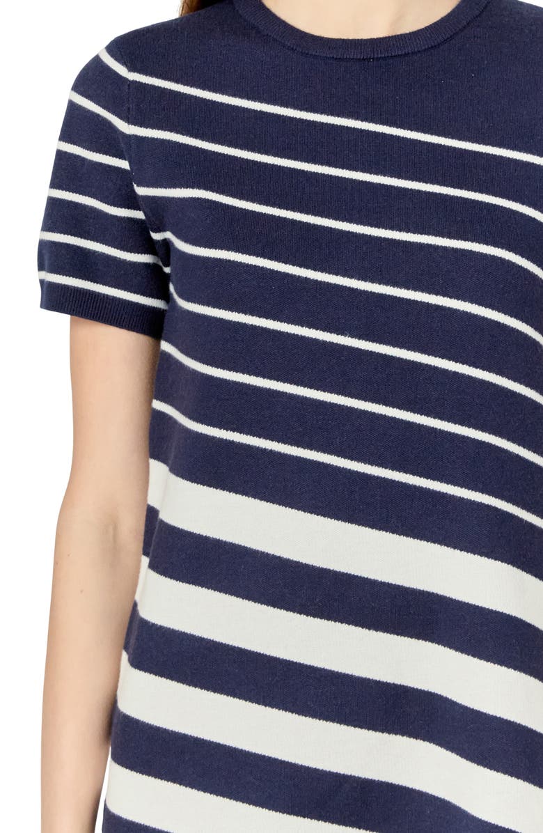 English Factory Multistripe Knit Minidress, Alternate, color, Navy/ Cream