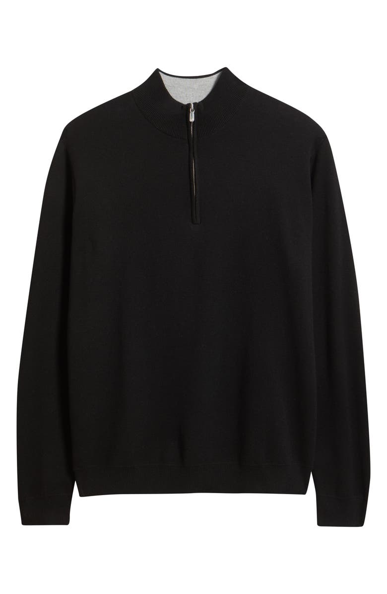 Peter Millar Coolspun Lite Quarter Zip Sweater, Alternate, color, Black
