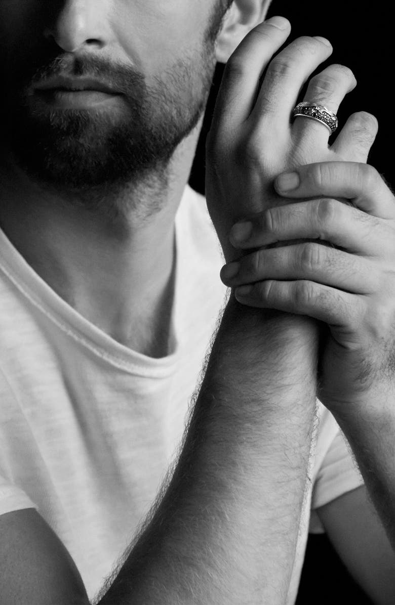 David Yurman Waves Band Ring with Gold, Alternate, color, 