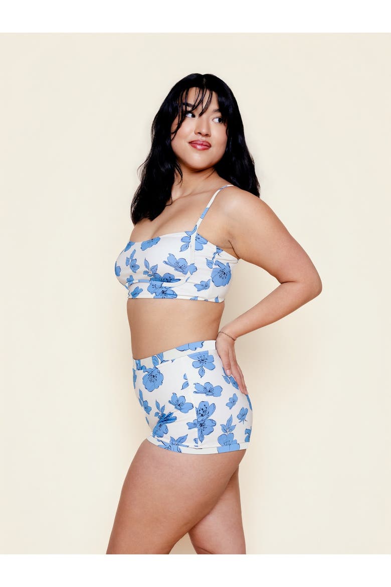 Boyshort Bikini Bottoms, Alternate, color, Blue Floral