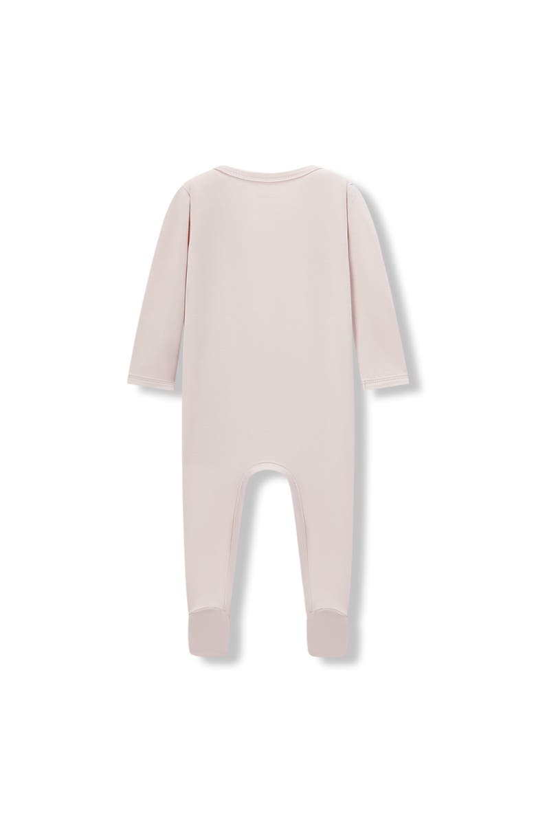 Milkbarn Luxe Solid Zipper Footed Romper, Alternate, color, Sepia Rose